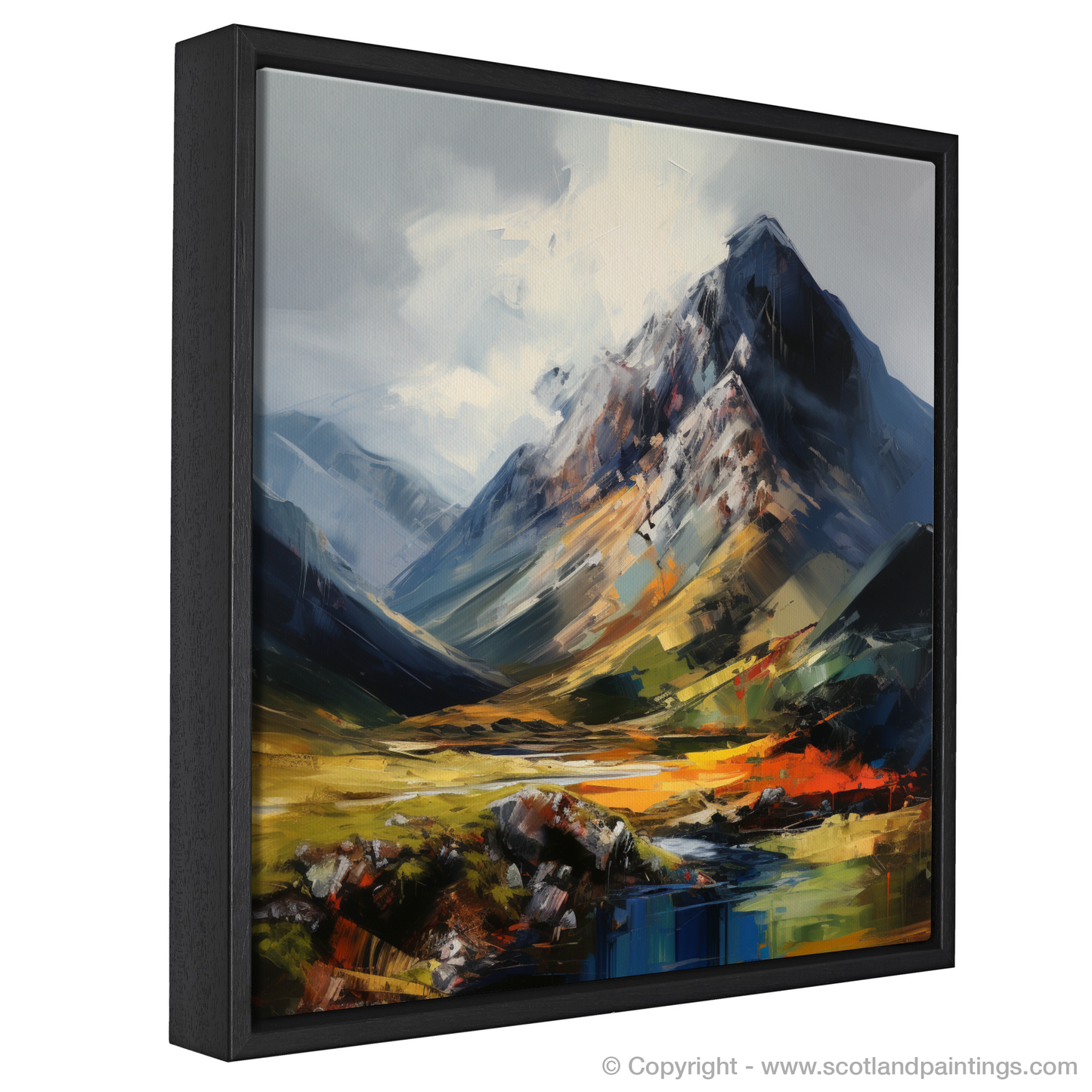 Painting and Art Print of Sgurr a' Mhaim, Highlands. entitled "Highland Majesty: An Expressionist Ode to Sgurr a' Mhaim".