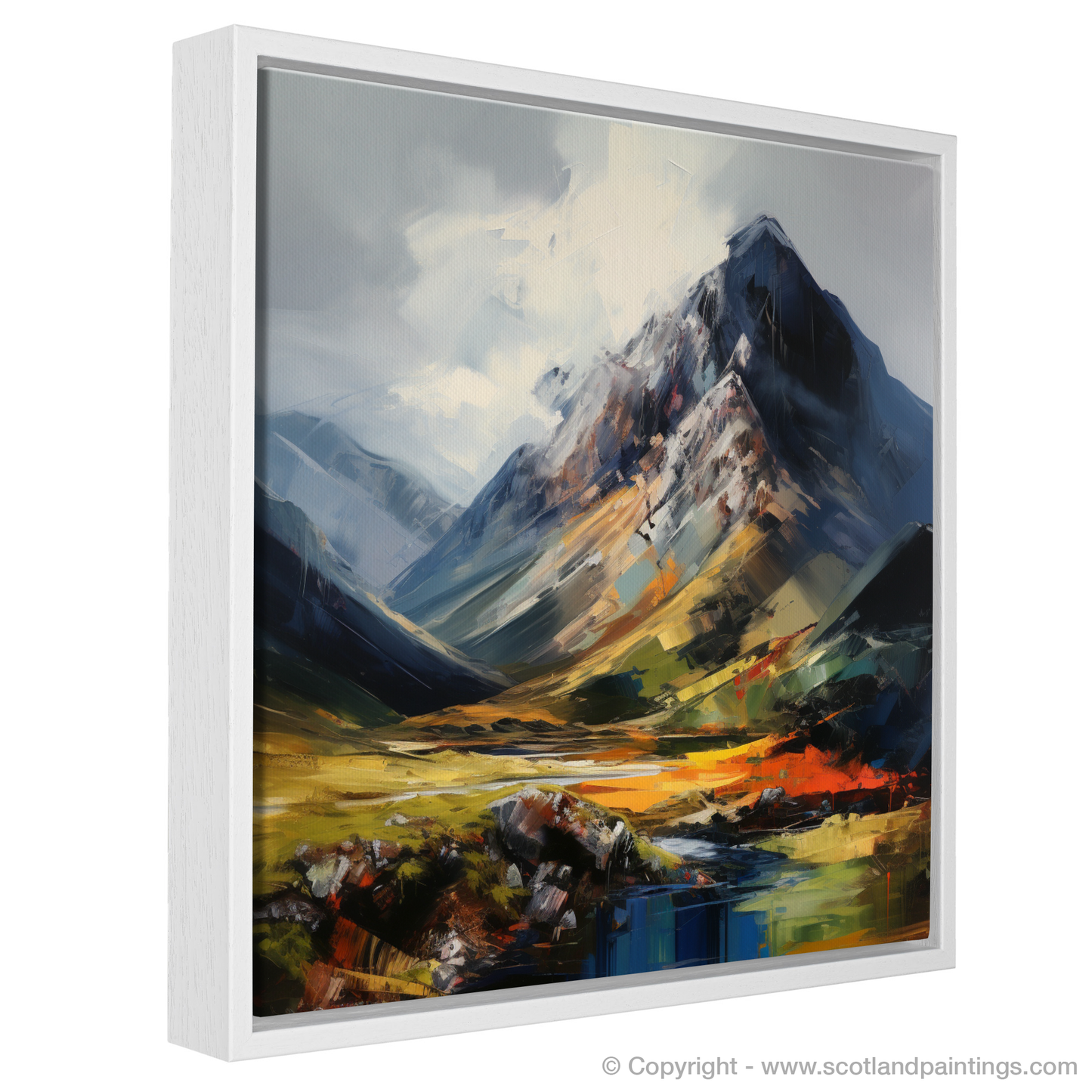 Painting and Art Print of Sgurr a' Mhaim, Highlands. entitled "Highland Majesty: An Expressionist Ode to Sgurr a' Mhaim".