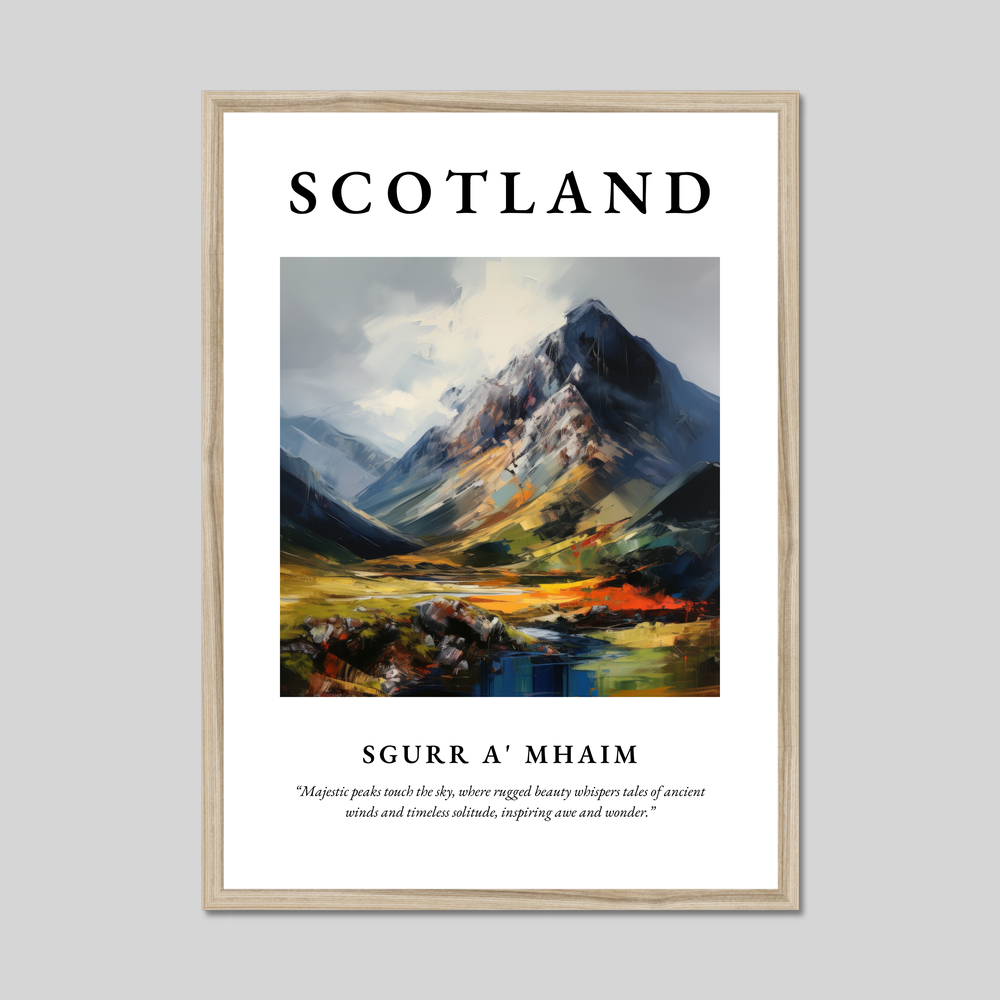 Poster in a natural frame with the word Scotland