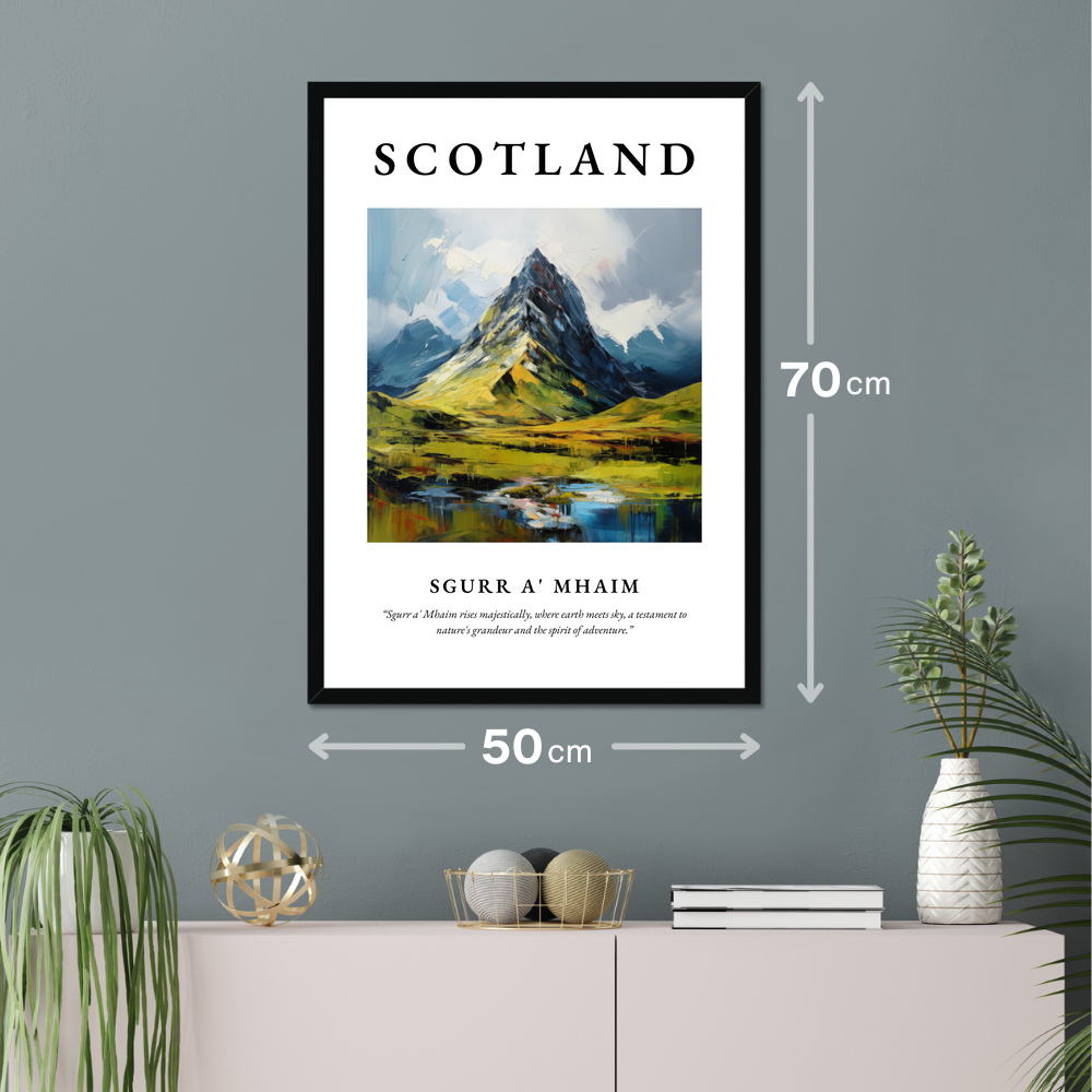 Poster of Sgurr a' Mhaim hanging on a wall