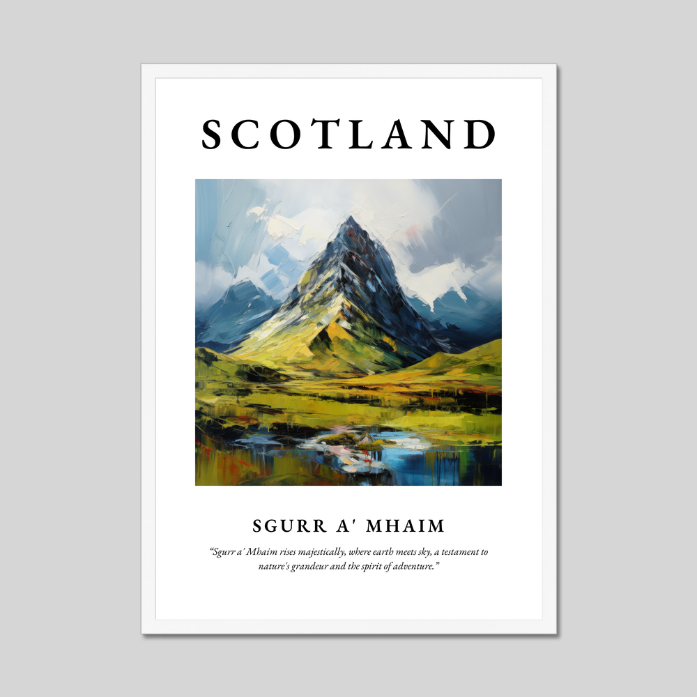 Poster in a white frame with the word Scotland