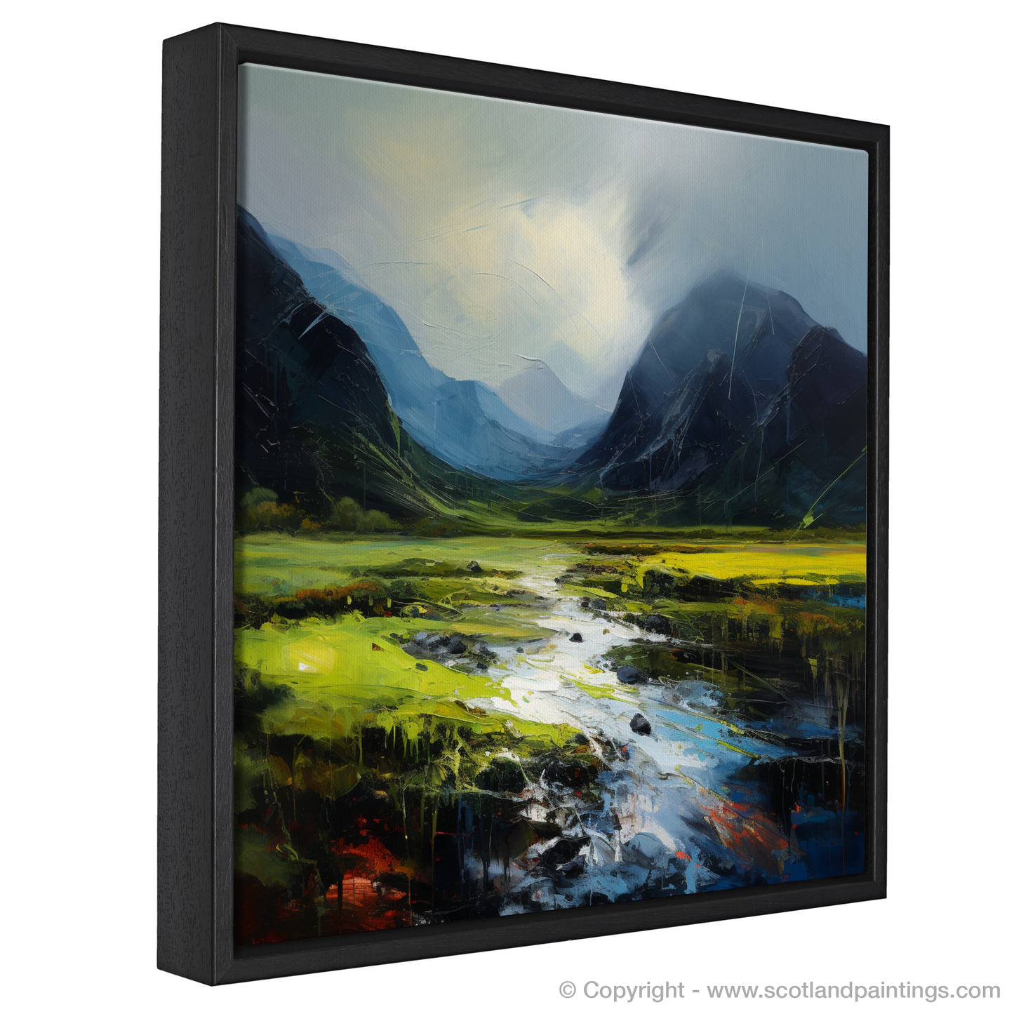 Painting and Art Print of Morning dew in Glencoe entitled "Morning Dew Dance in Glencoe".