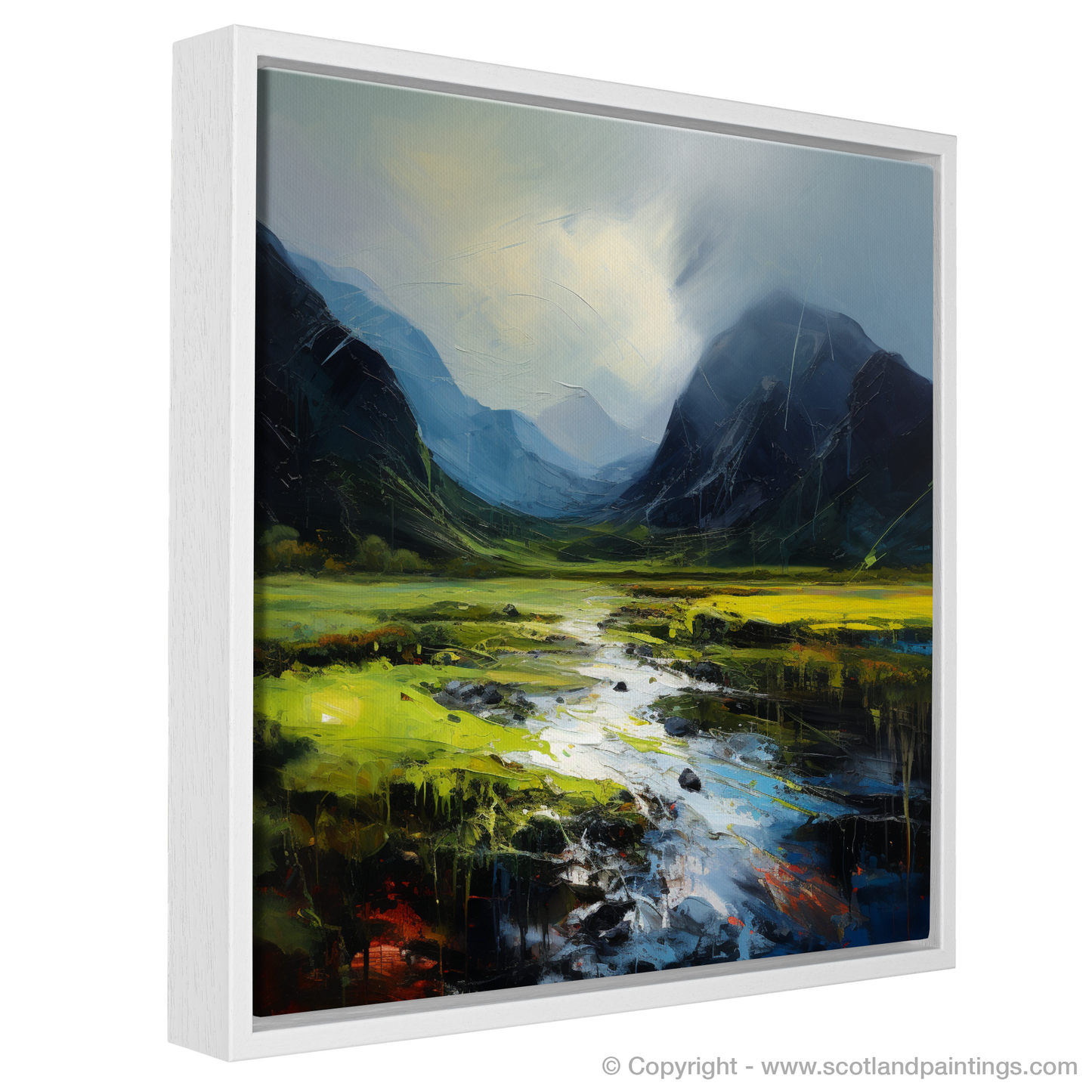 Painting and Art Print of Morning dew in Glencoe entitled "Morning Dew Dance in Glencoe".