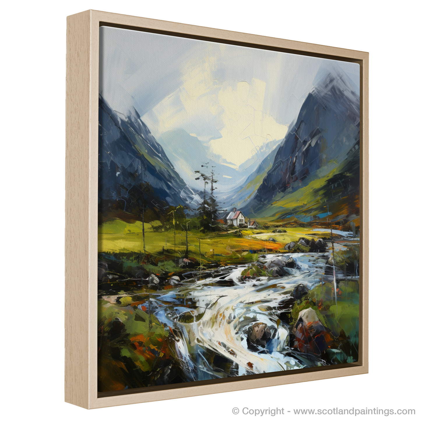 Painting and Art Print of Morning dew in Glencoe entitled "Morning Dew Embrace in Glencoe".