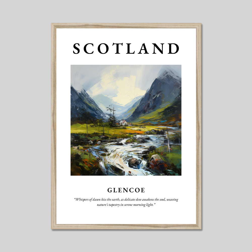 Poster in a natural frame with the word Scotland