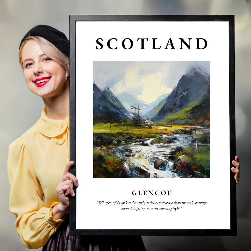 Person holding a poster of Glencoe