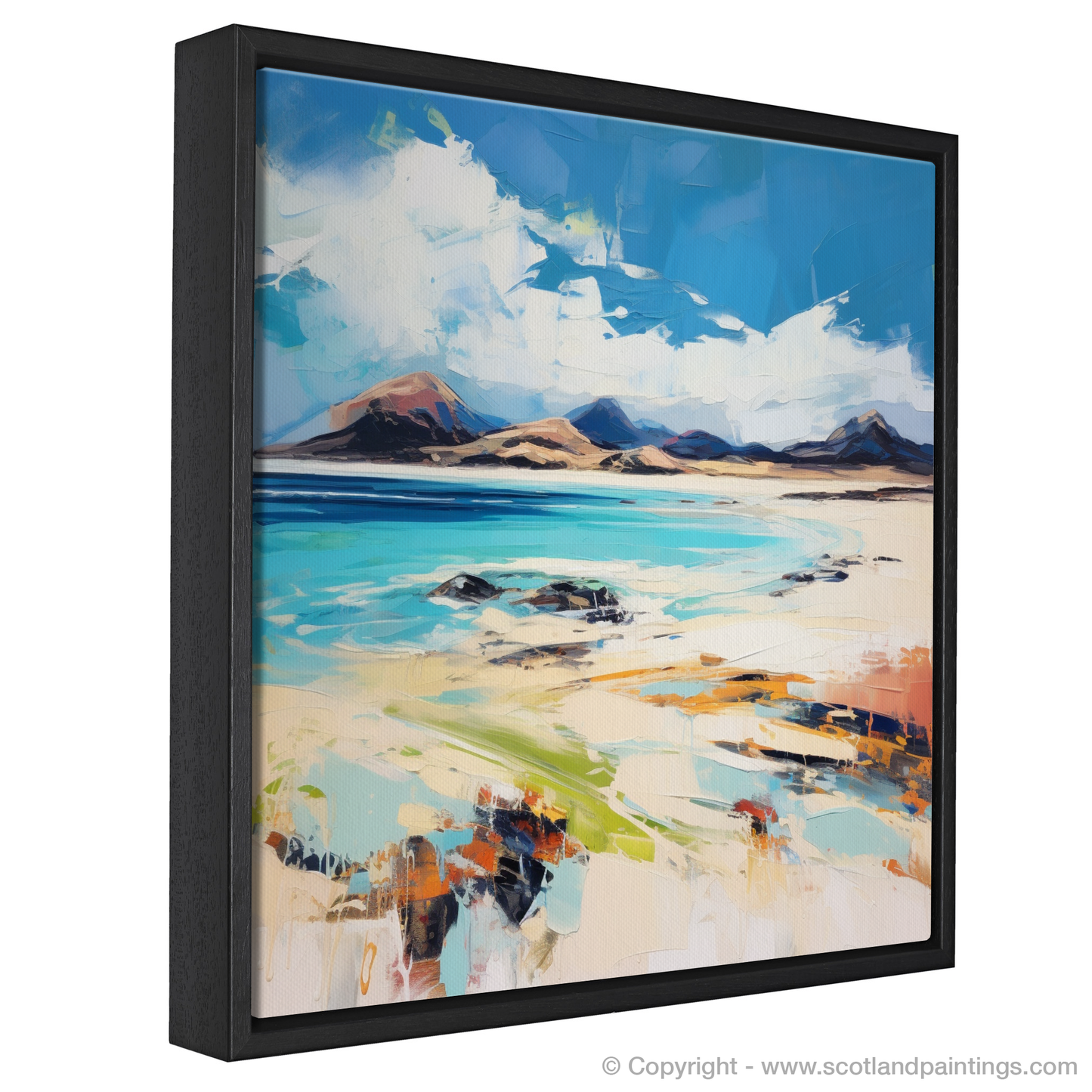 Painting and Art Print of Mellon Udrigle Beach, Wester Ross entitled "Mellon Udrigle Beach: An Expressionist Ode to Wester Ross".