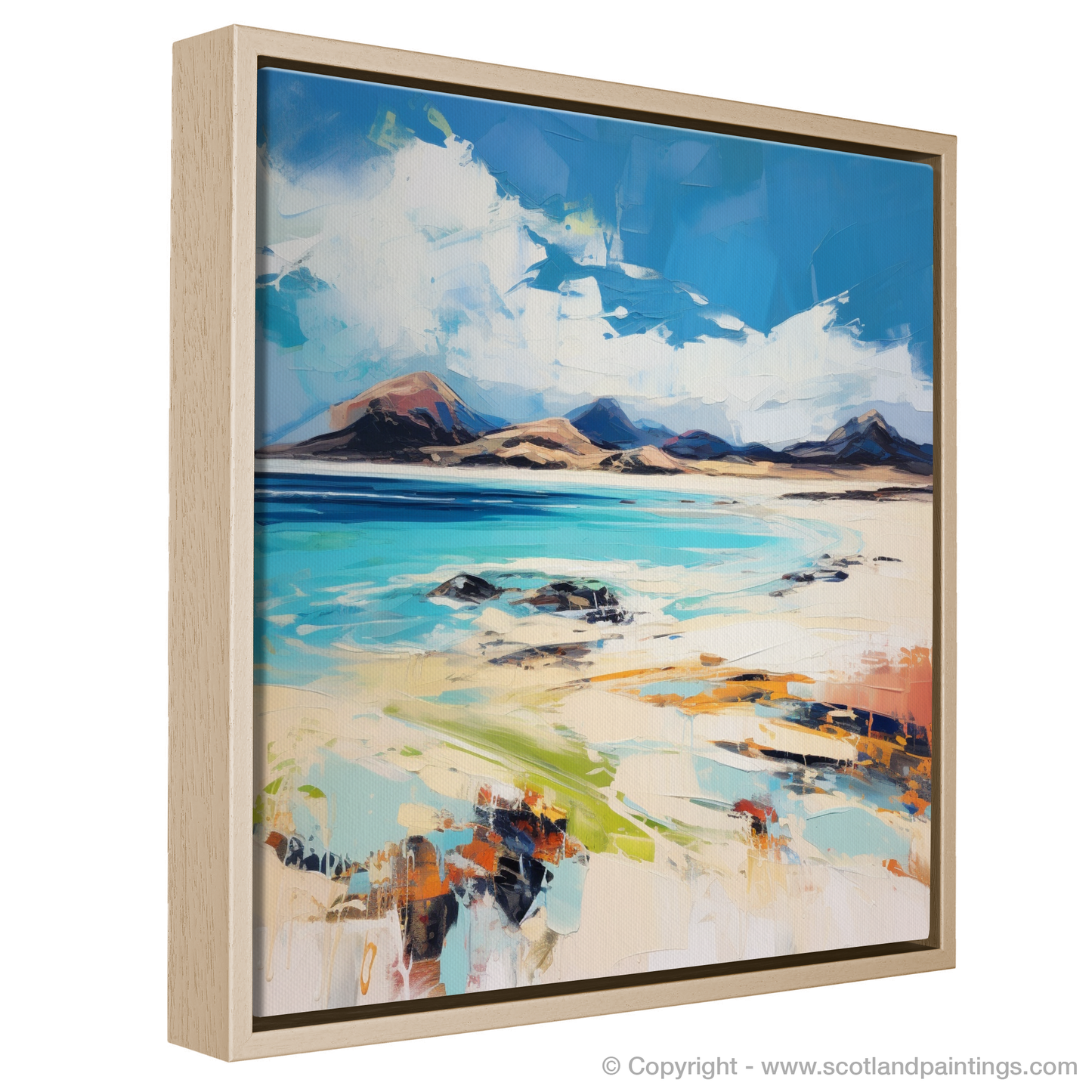 Painting and Art Print of Mellon Udrigle Beach, Wester Ross entitled "Mellon Udrigle Beach: An Expressionist Ode to Wester Ross".