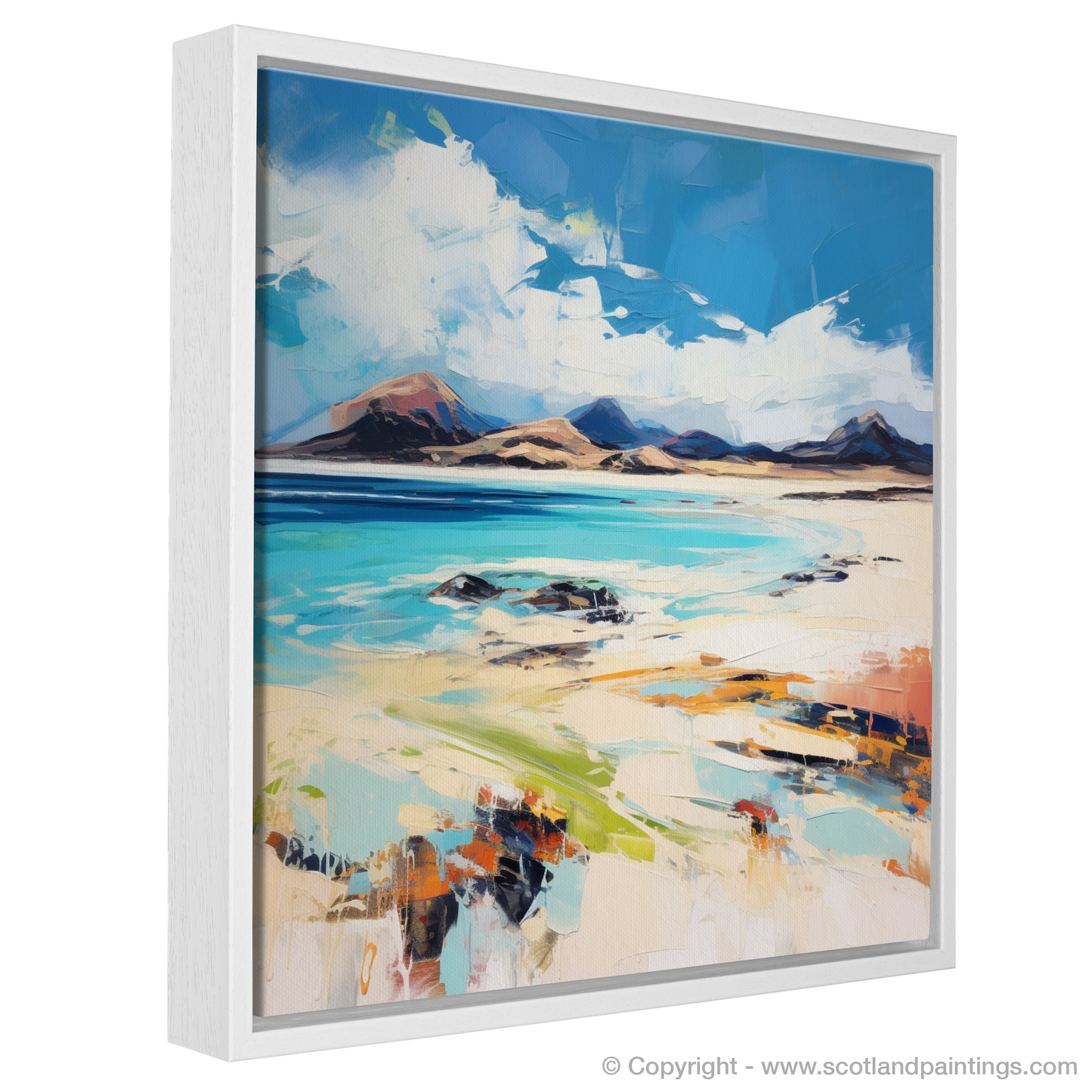 Painting and Art Print of Mellon Udrigle Beach, Wester Ross entitled "Mellon Udrigle Beach: An Expressionist Ode to Wester Ross".