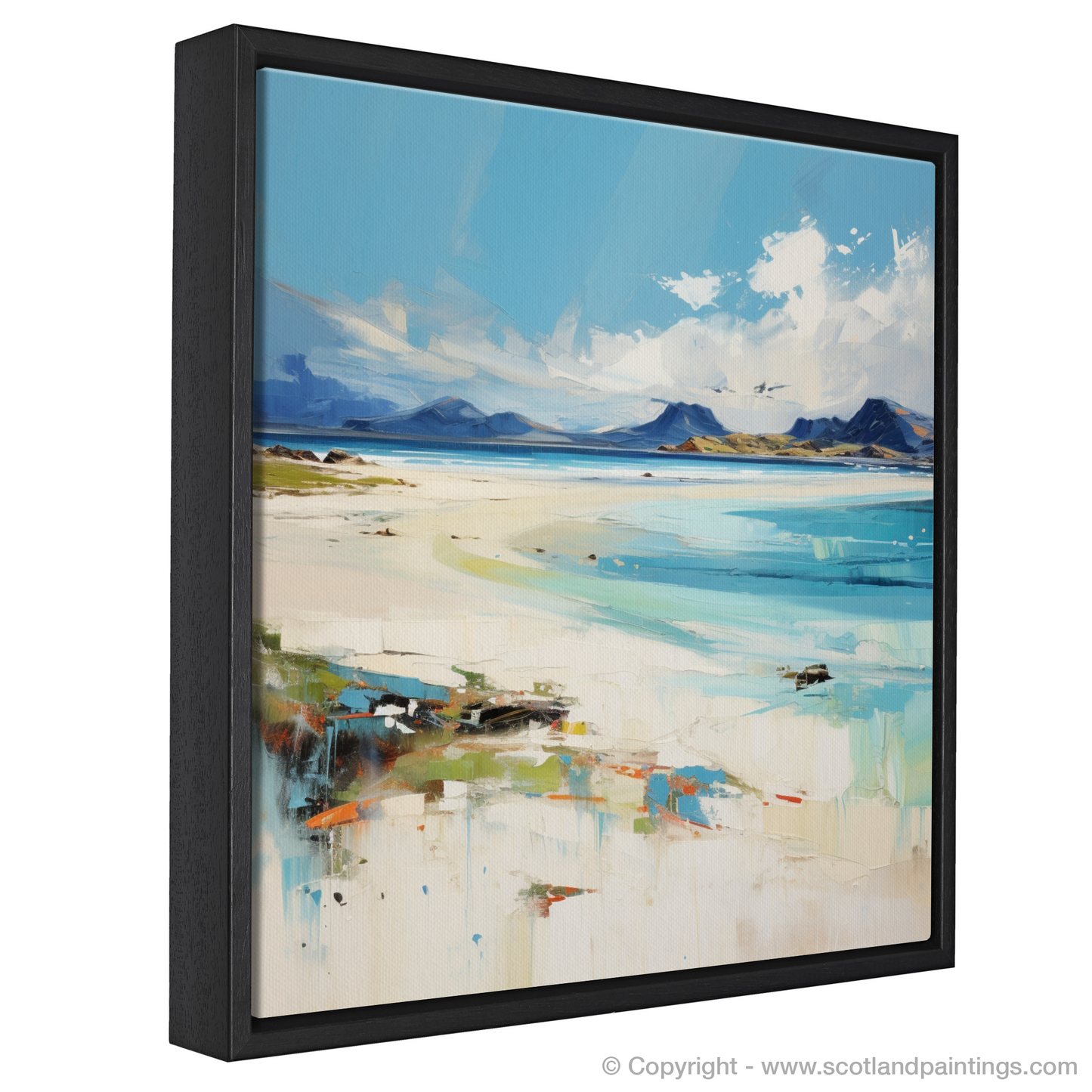 Painting and Art Print of Mellon Udrigle Beach, Wester Ross entitled "Mellon Udrigle Beach: An Expressionist Ode to the Wild Scottish Coast".