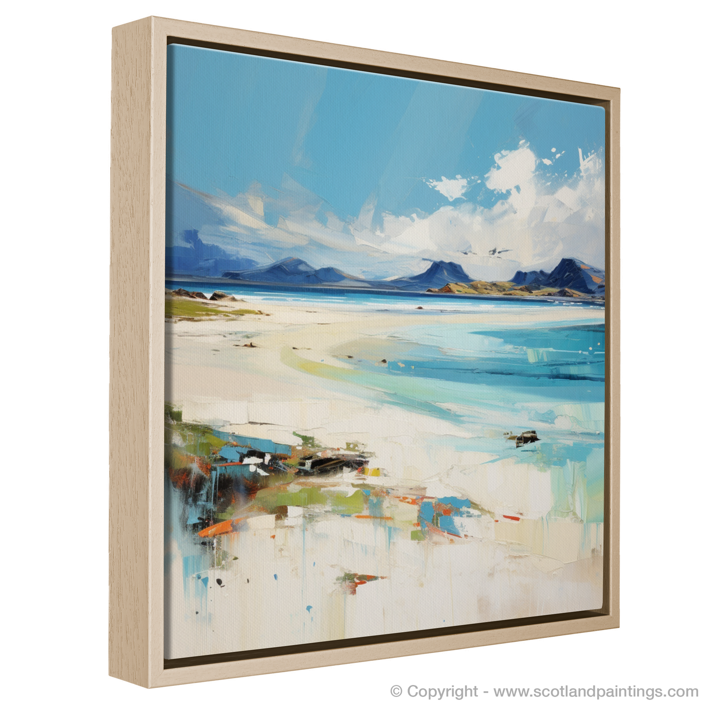 Painting and Art Print of Mellon Udrigle Beach, Wester Ross entitled "Mellon Udrigle Beach: An Expressionist Ode to the Wild Scottish Coast".