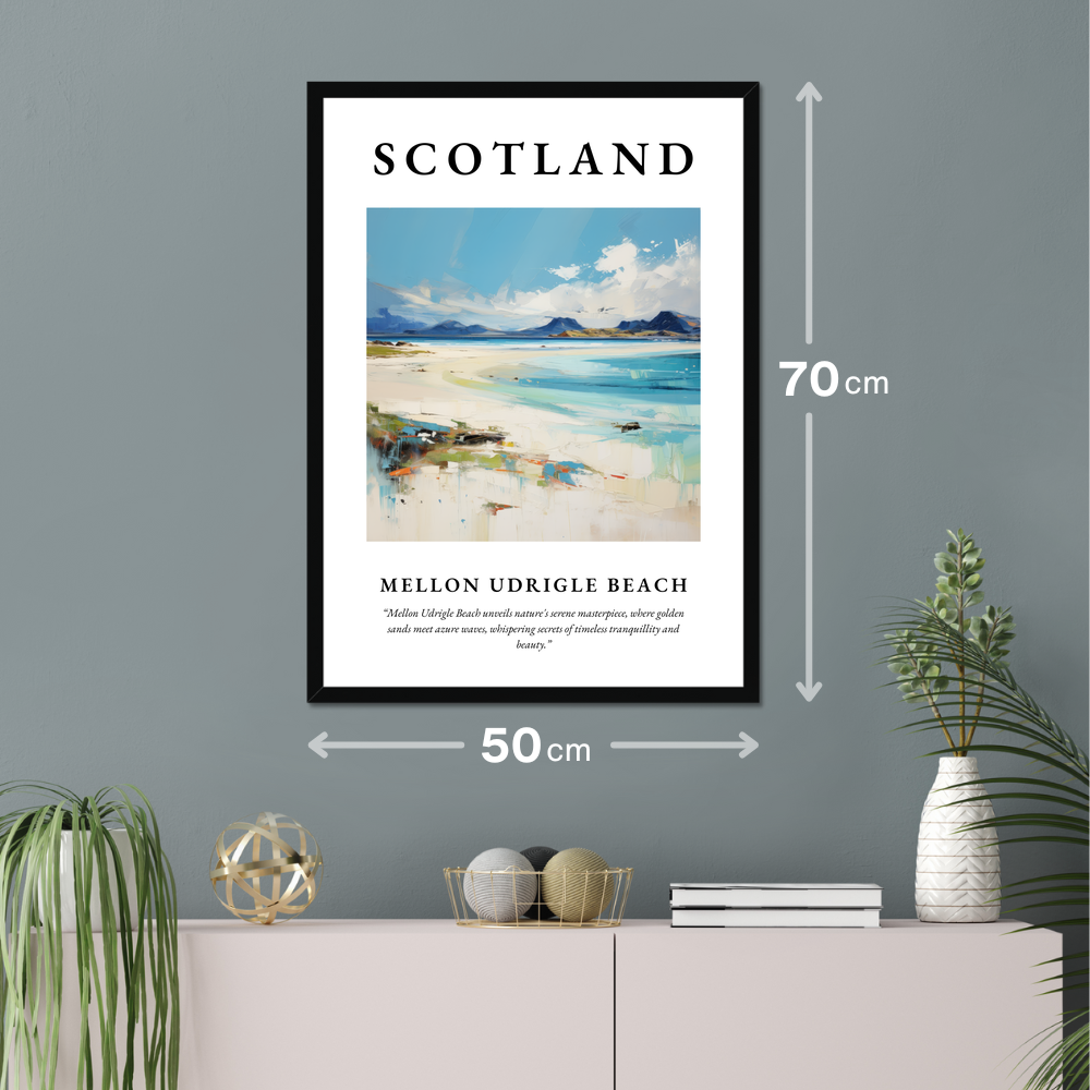 Poster of Mellon Udrigle Beach hanging on a wall