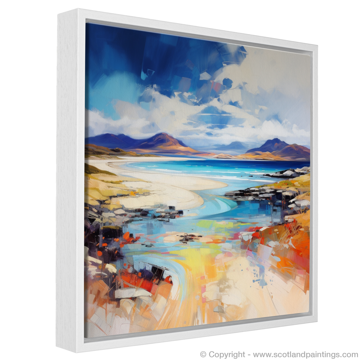 Painting and Art Print of Mellon Udrigle Beach, Wester Ross entitled "Expressionist Ode to Mellon Udrigle Beach".