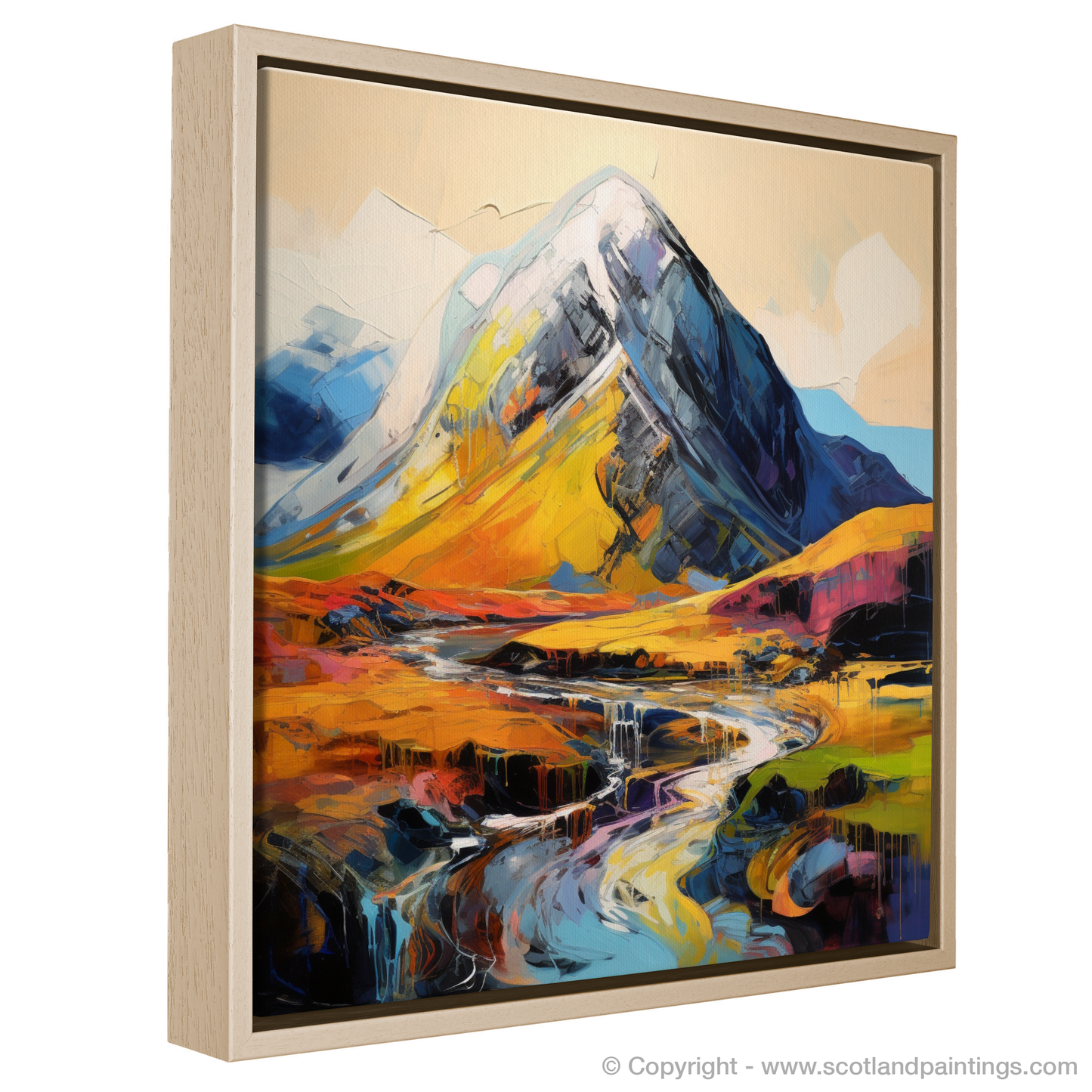 Painting and Art Print of Stob Coire Raineach (Buachaille Etive Beag) entitled "Expressionist Ode to Stob Coire Raineach".