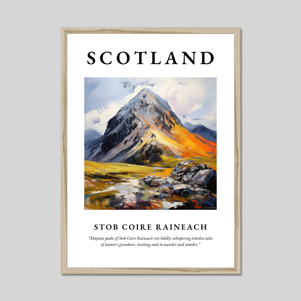 Poster in a natural frame with the word Scotland