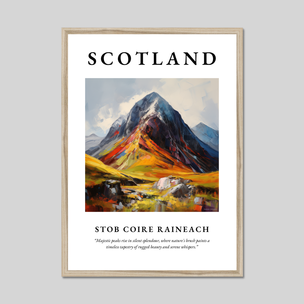 Poster in a natural frame with the word Scotland