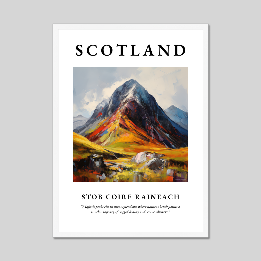 Poster in a white frame with the word Scotland