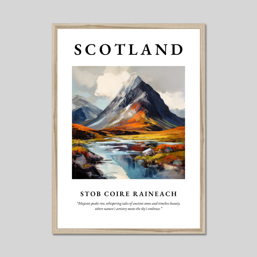 Poster in a natural frame with the word Scotland