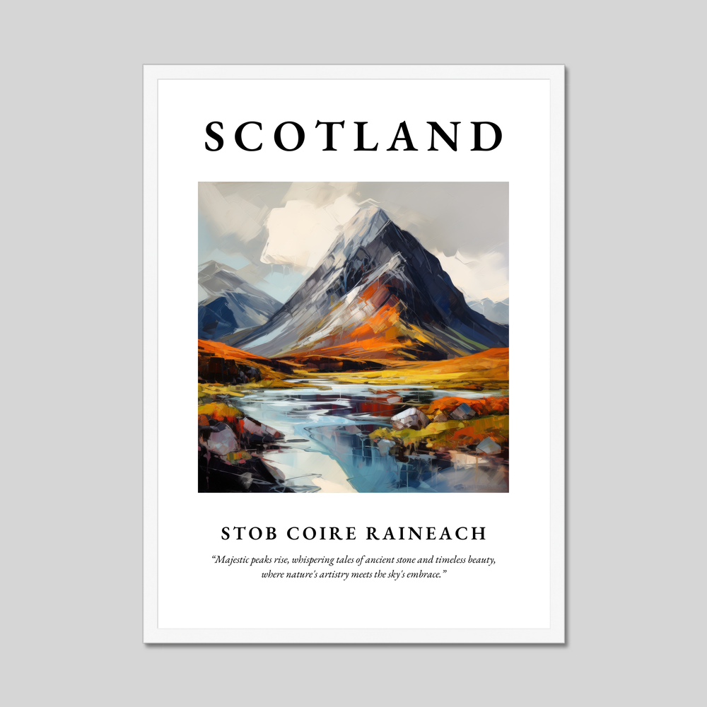 Poster in a white frame with the word Scotland