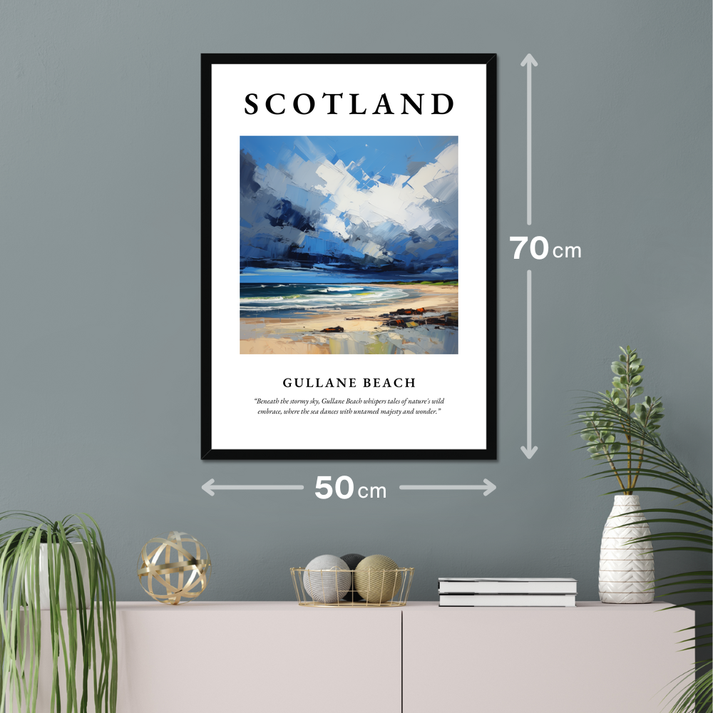 Poster of Gullane Beach hanging on a wall