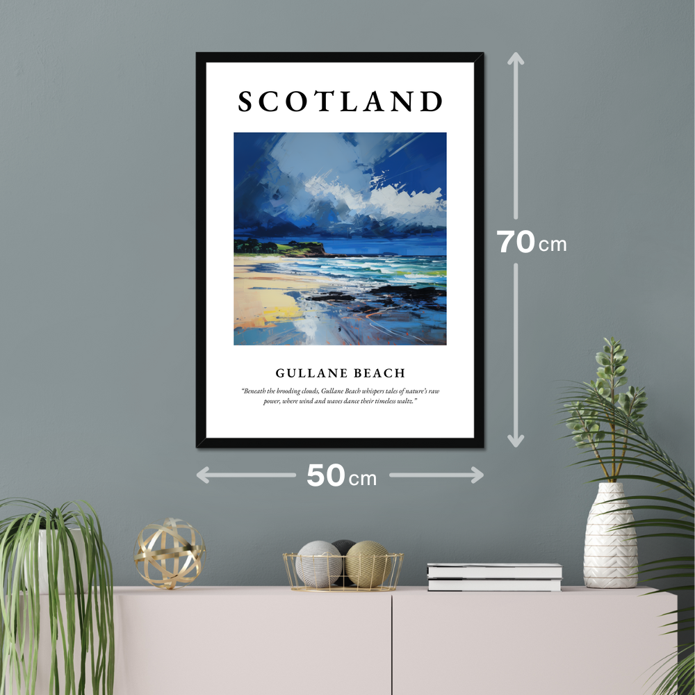 Poster of Gullane Beach hanging on a wall