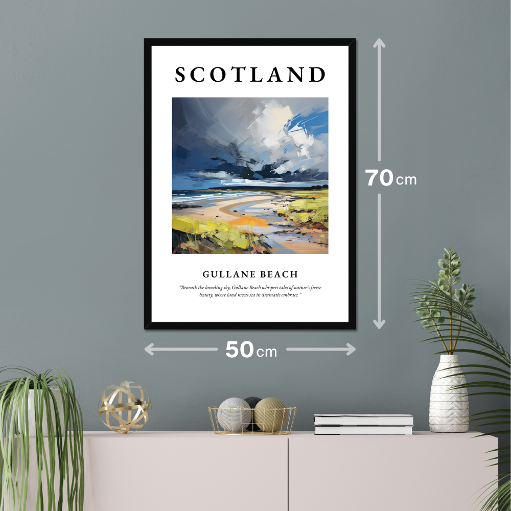 Poster of Gullane Beach hanging on a wall