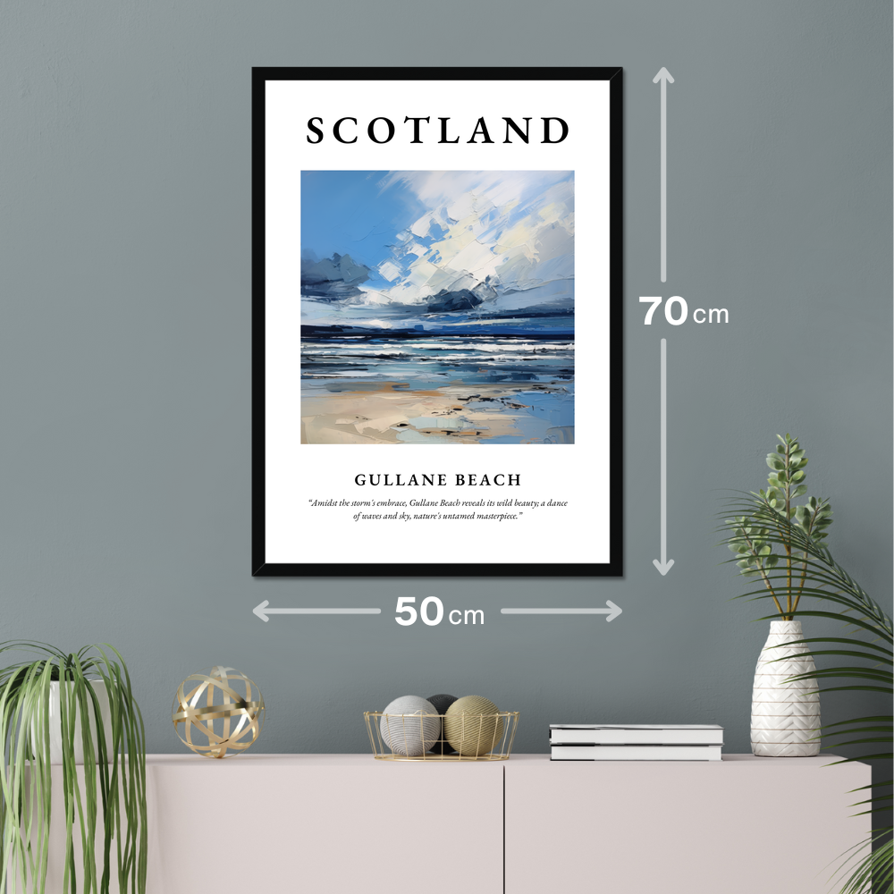 Poster of Gullane Beach hanging on a wall