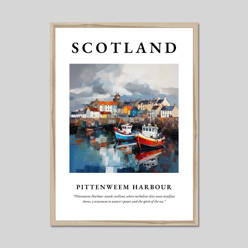 Poster in a natural frame with the word Scotland