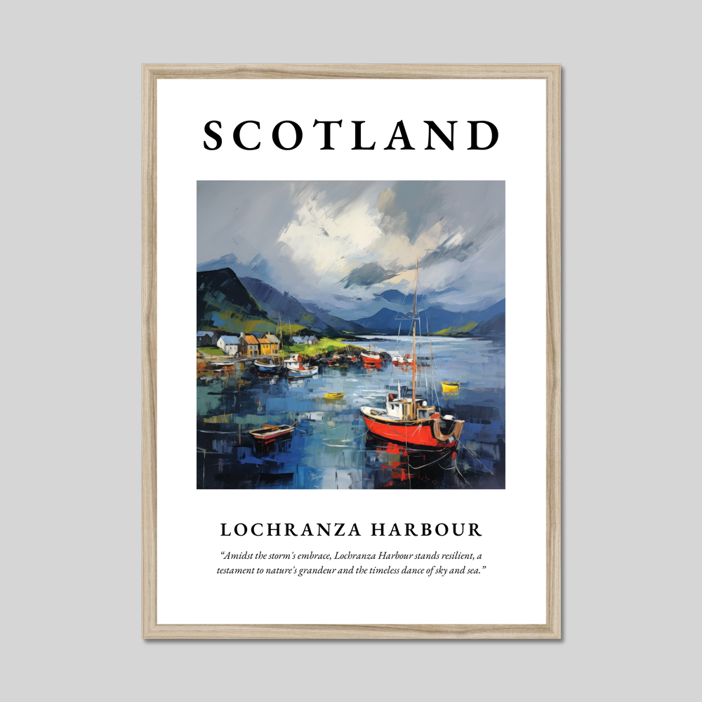 Poster in a natural frame with the word Scotland