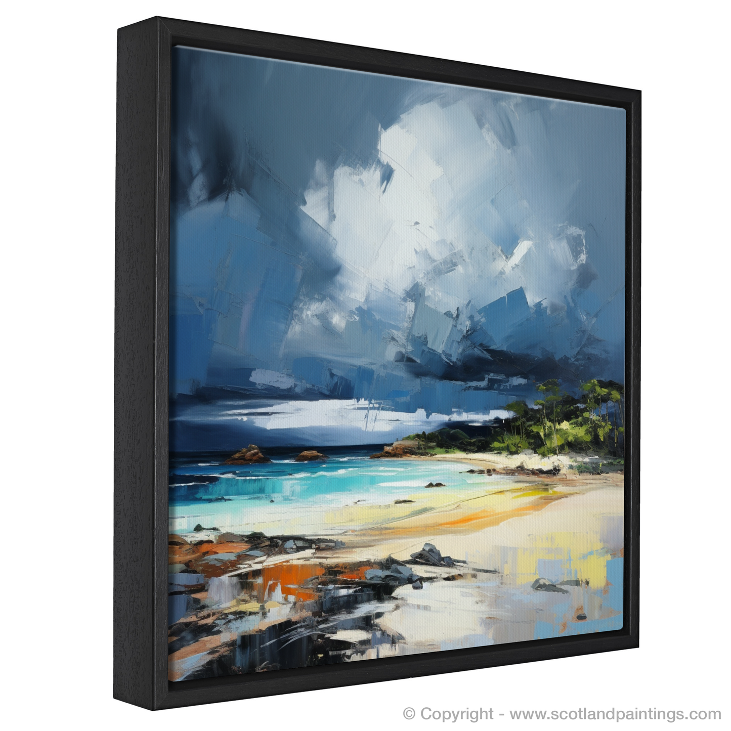 Painting and Art Print of Largo Bay with a stormy sky entitled "Tempest at Largo Bay: An Expressionist Ode to Scottish Shores".