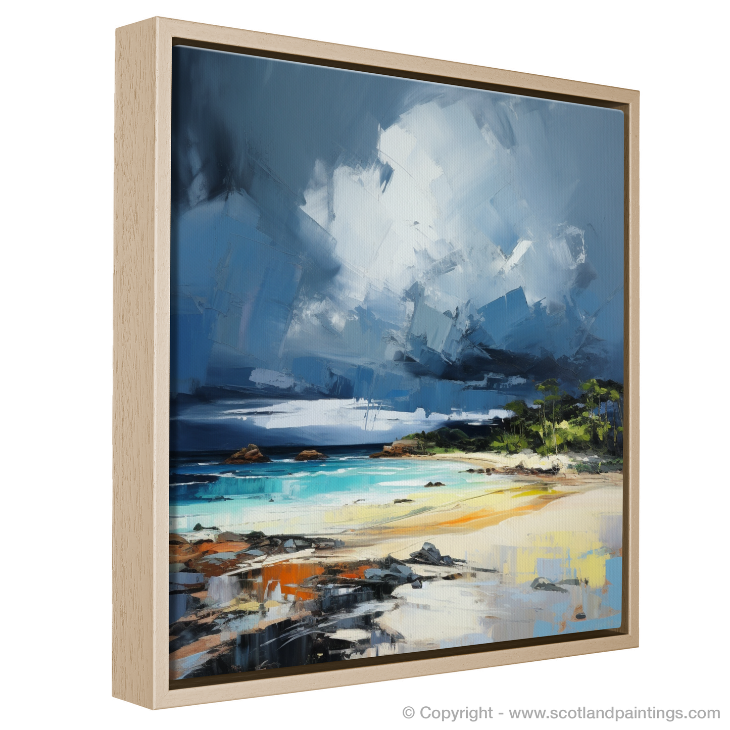 Painting and Art Print of Largo Bay with a stormy sky entitled "Tempest at Largo Bay: An Expressionist Ode to Scottish Shores".