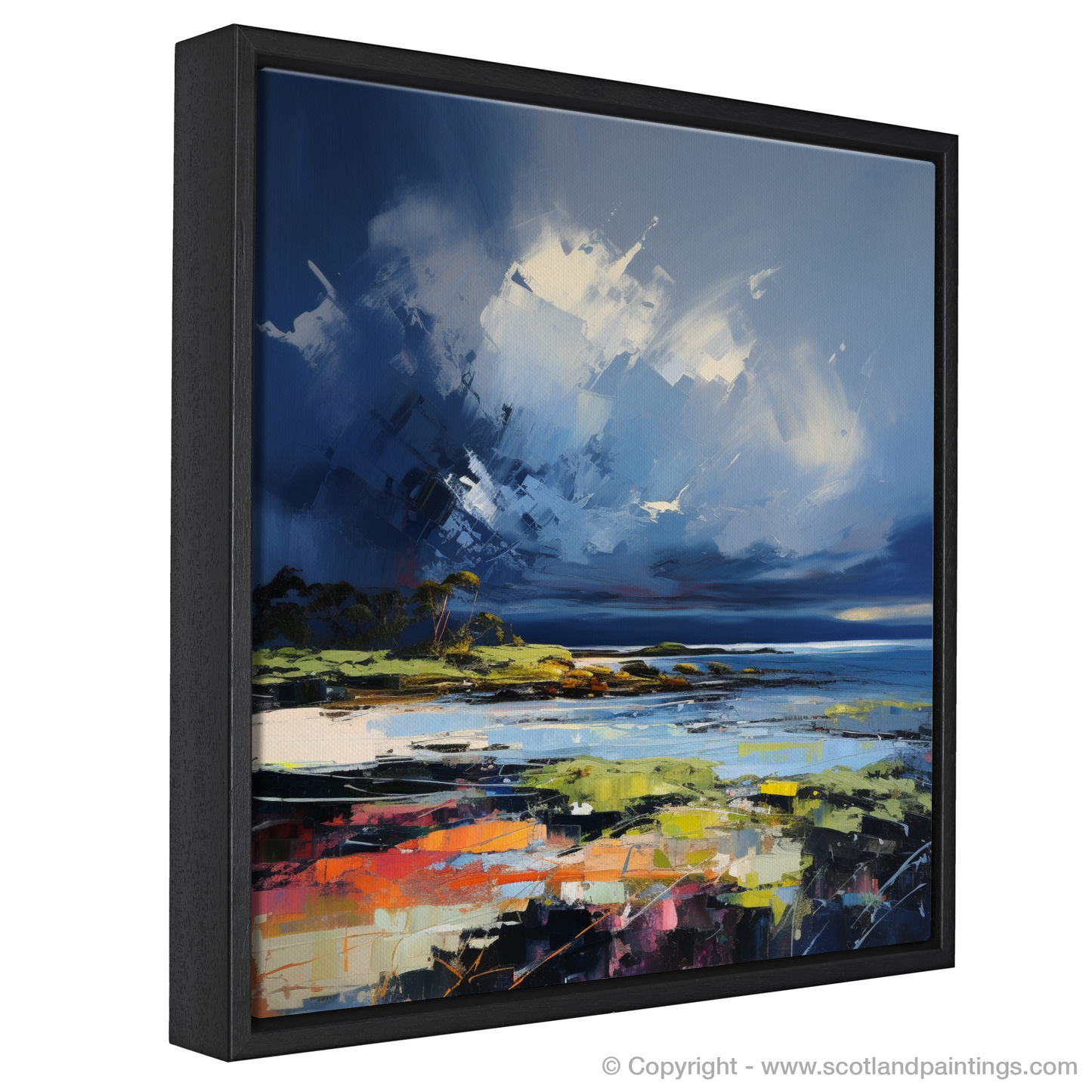 Painting and Art Print of Largo Bay with a stormy sky entitled "Storm Over Largo Bay: An Expressionist Ode to Scottish Shores".