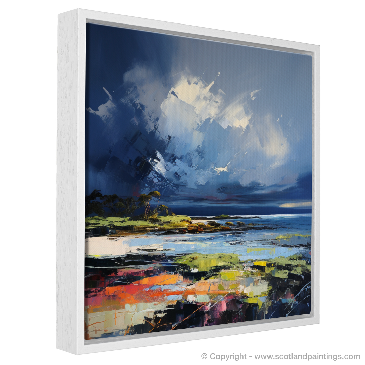 Painting and Art Print of Largo Bay with a stormy sky entitled "Storm Over Largo Bay: An Expressionist Ode to Scottish Shores".