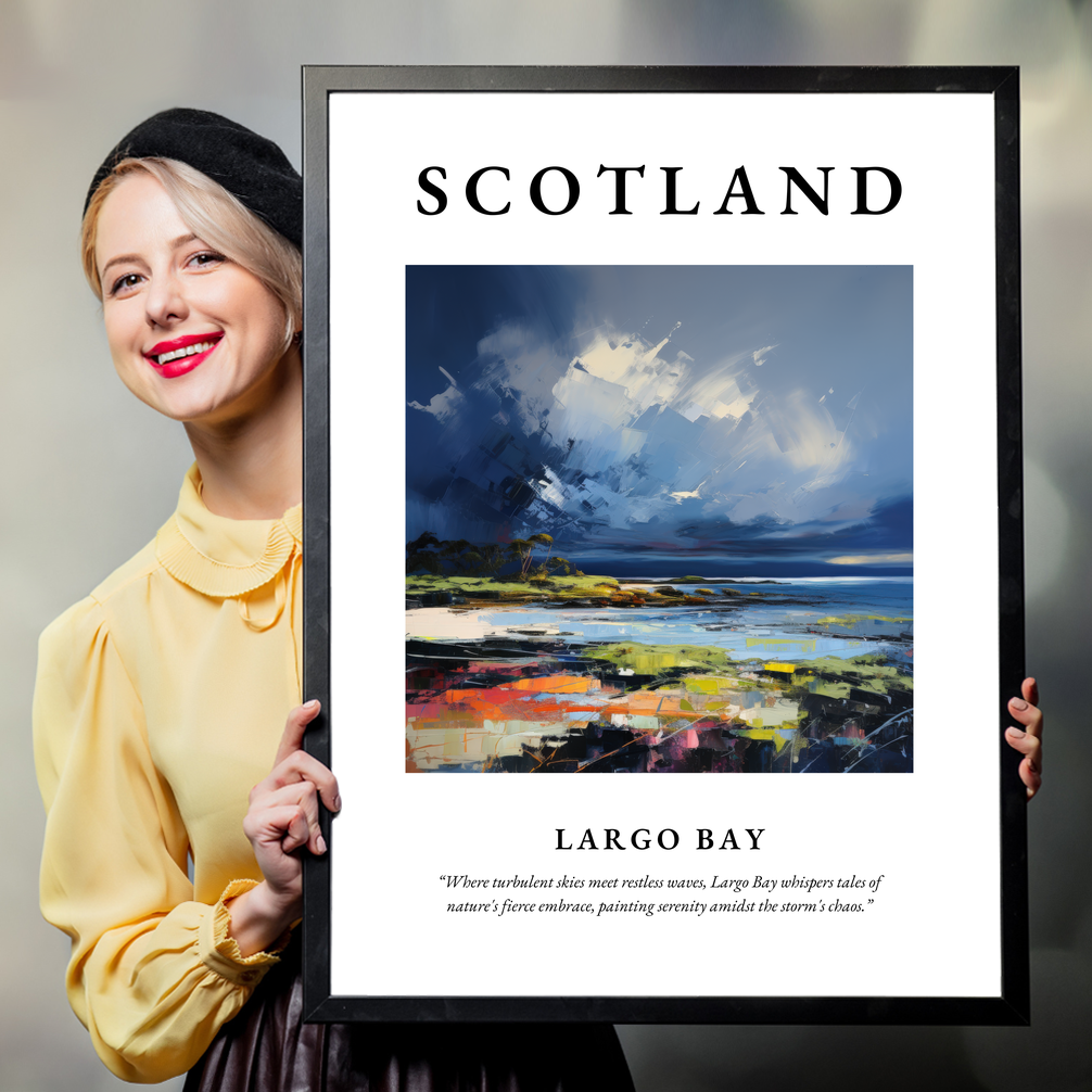 Person holding a poster of Largo Bay