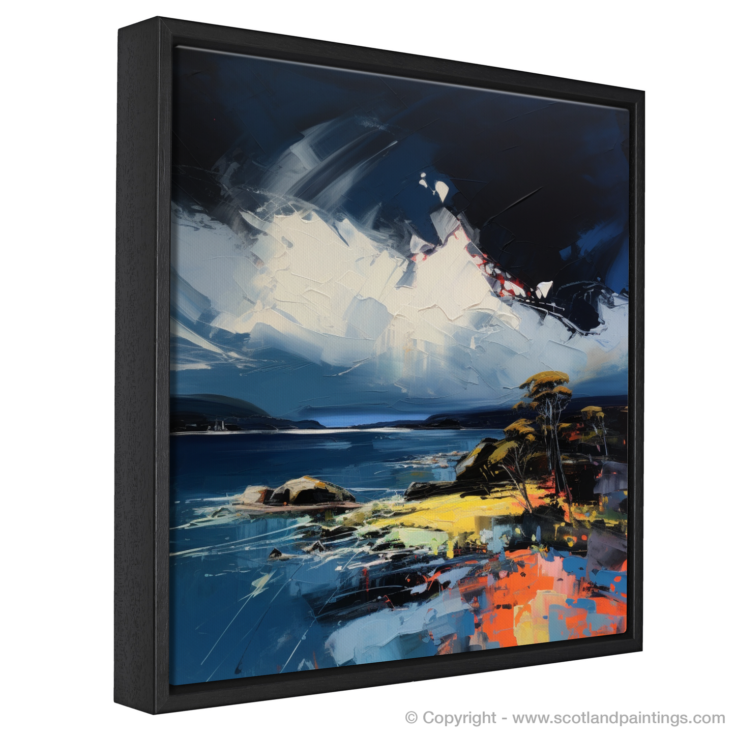 Painting and Art Print of Largo Bay with a stormy sky entitled "Storm's Embrace: Largo Bay's Wild Beauty".