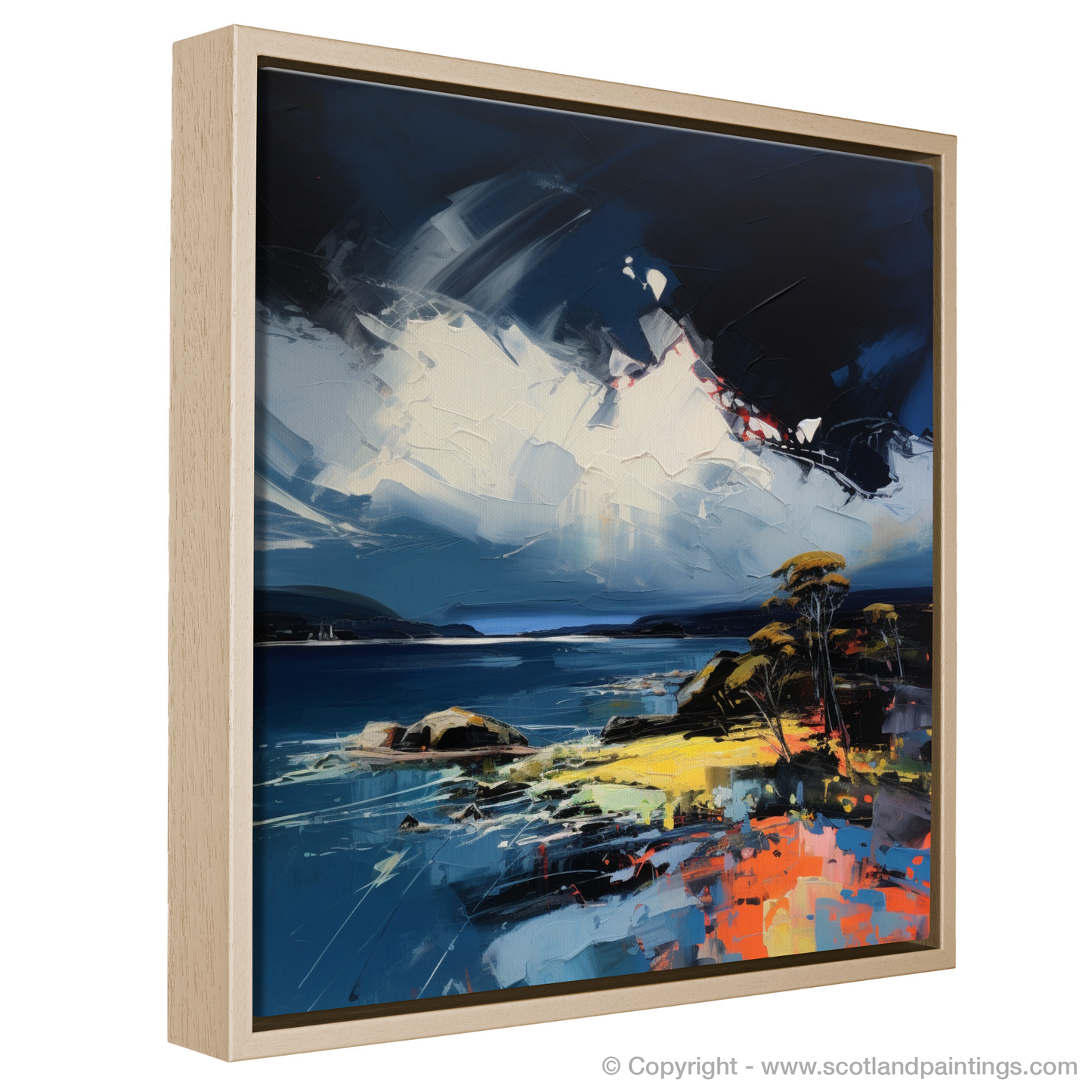 Painting and Art Print of Largo Bay with a stormy sky entitled "Storm's Embrace: Largo Bay's Wild Beauty".