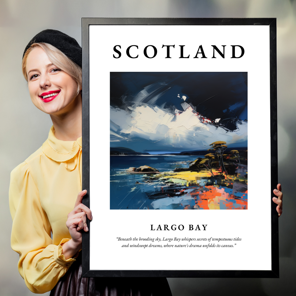 Person holding a poster of Largo Bay