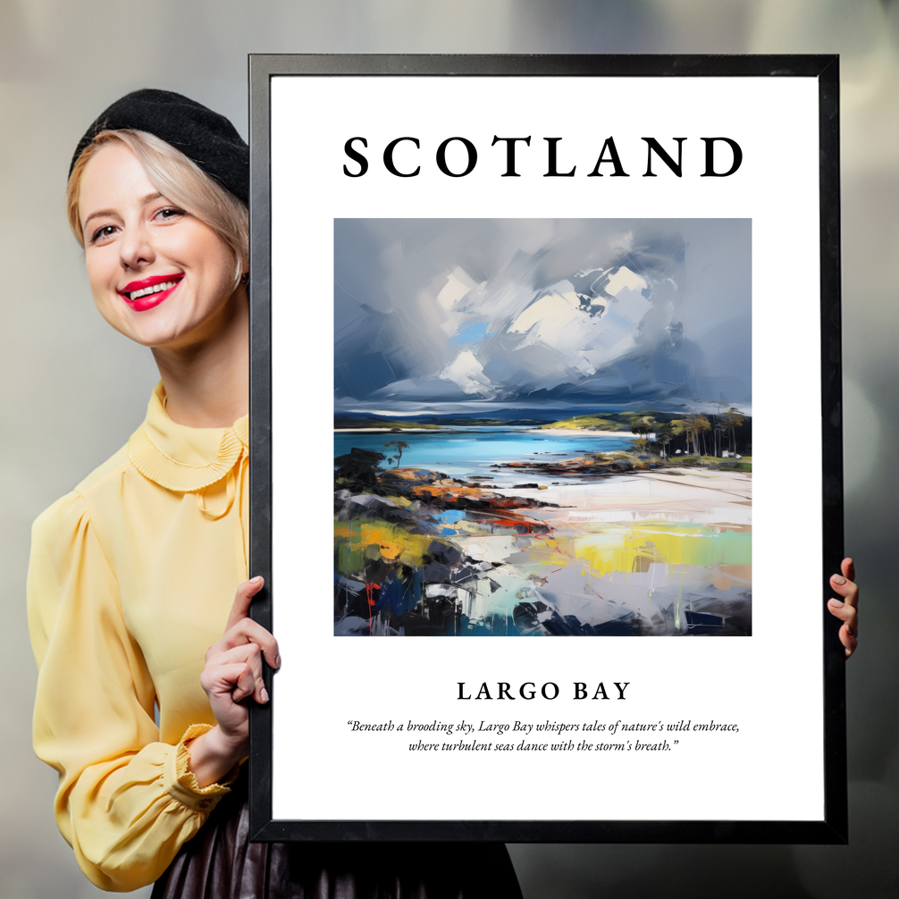 Person holding a poster of Largo Bay