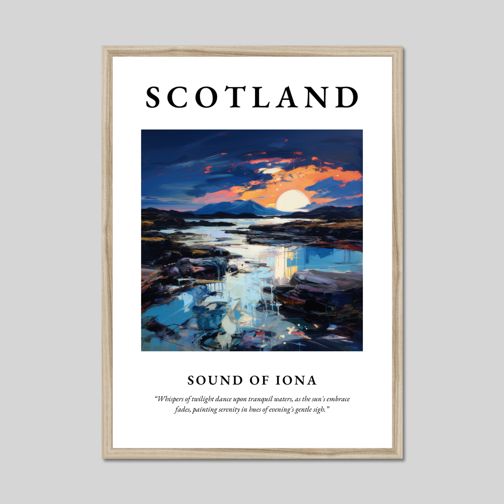 Poster in a natural frame with the word Scotland