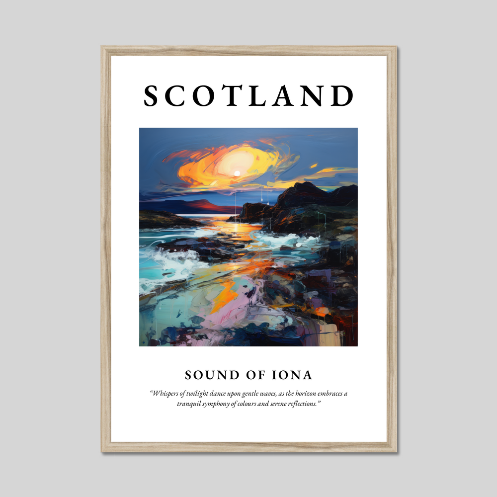 Poster in a natural frame with the word Scotland