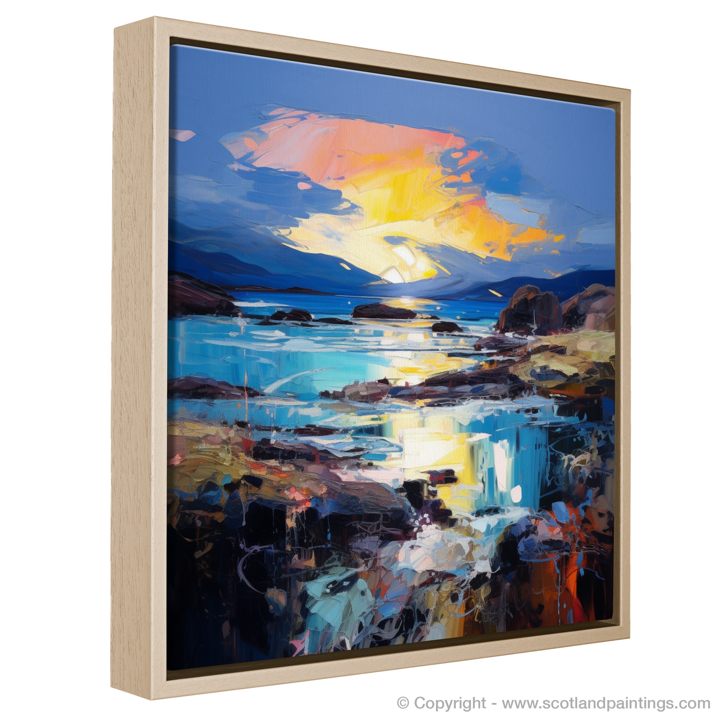 Painting and Art Print of Sound of Iona at dusk. Dusk Embrace at Sound of Iona.