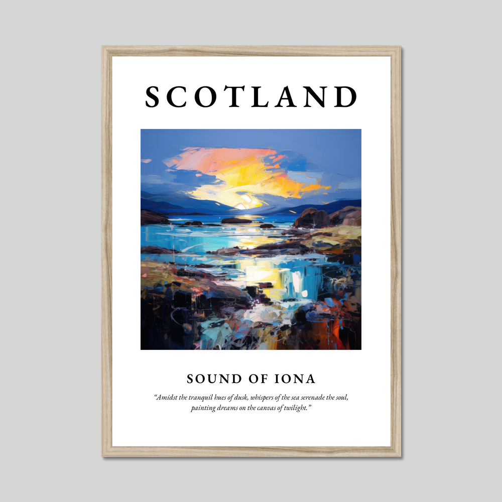 Poster in a natural frame with the word Scotland