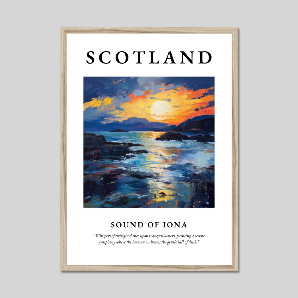 Poster in a natural frame with the word Scotland