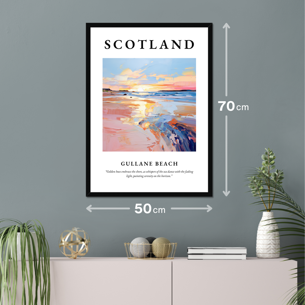 Poster of Gullane Beach hanging on a wall