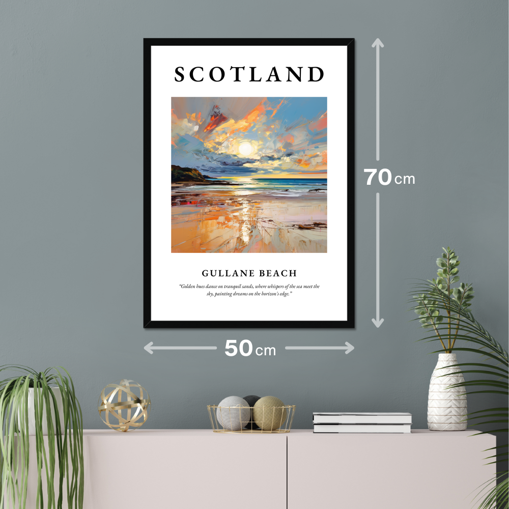 Poster of Gullane Beach hanging on a wall