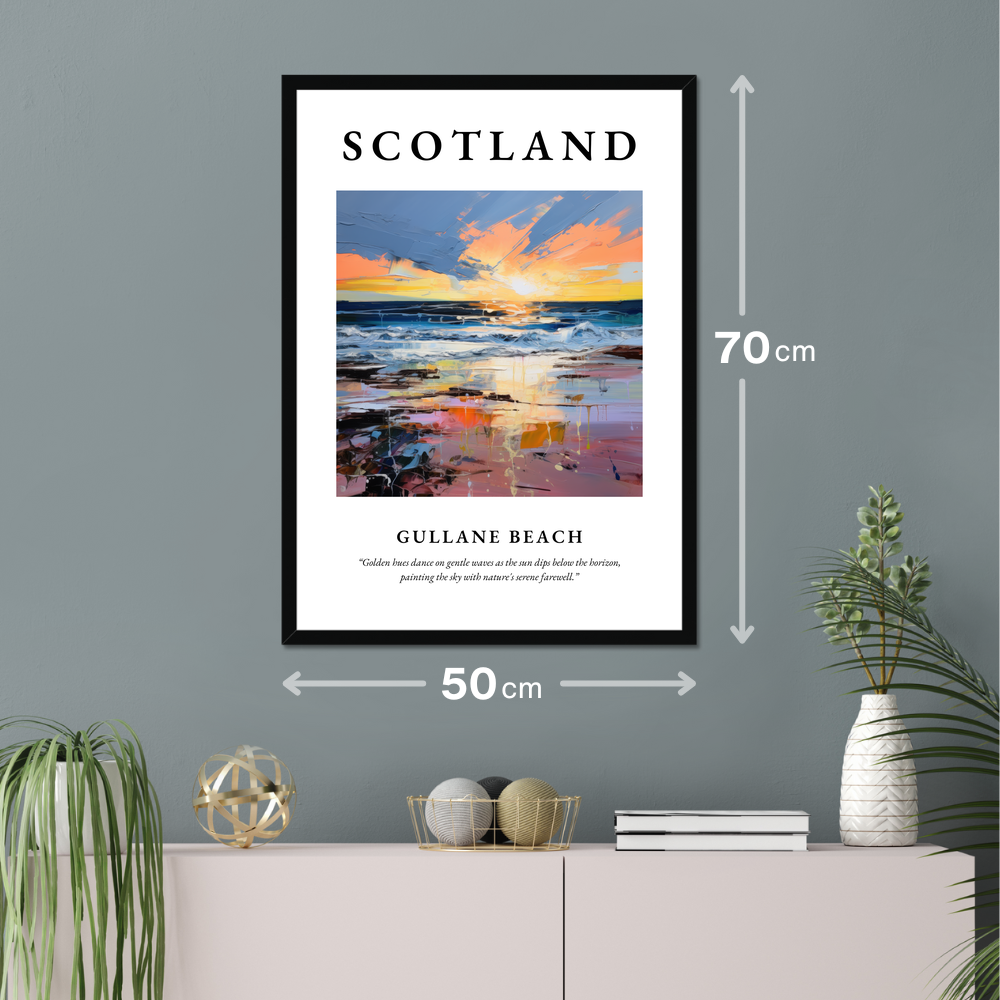 Poster of Gullane Beach hanging on a wall