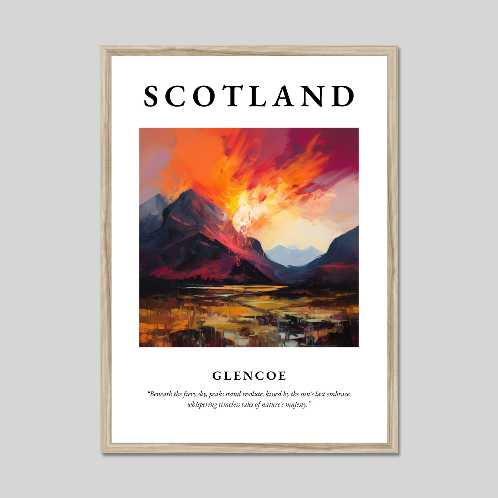 Poster in a natural frame with the word Scotland