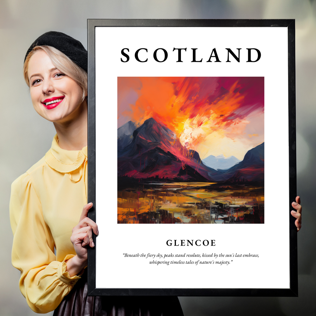 Person holding a poster of Glencoe