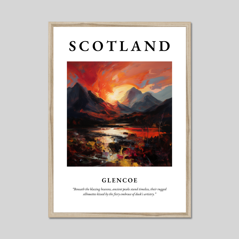 Poster in a natural frame with the word Scotland