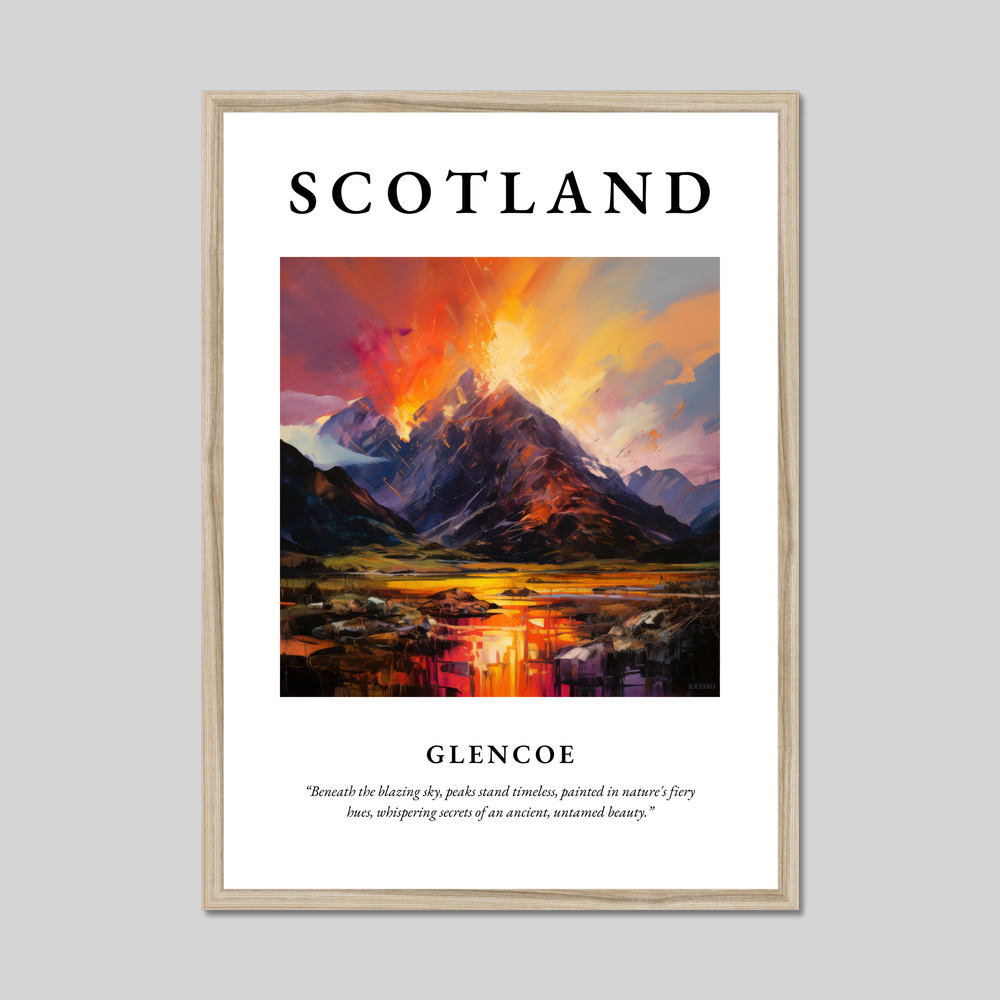 Poster in a natural frame with the word Scotland